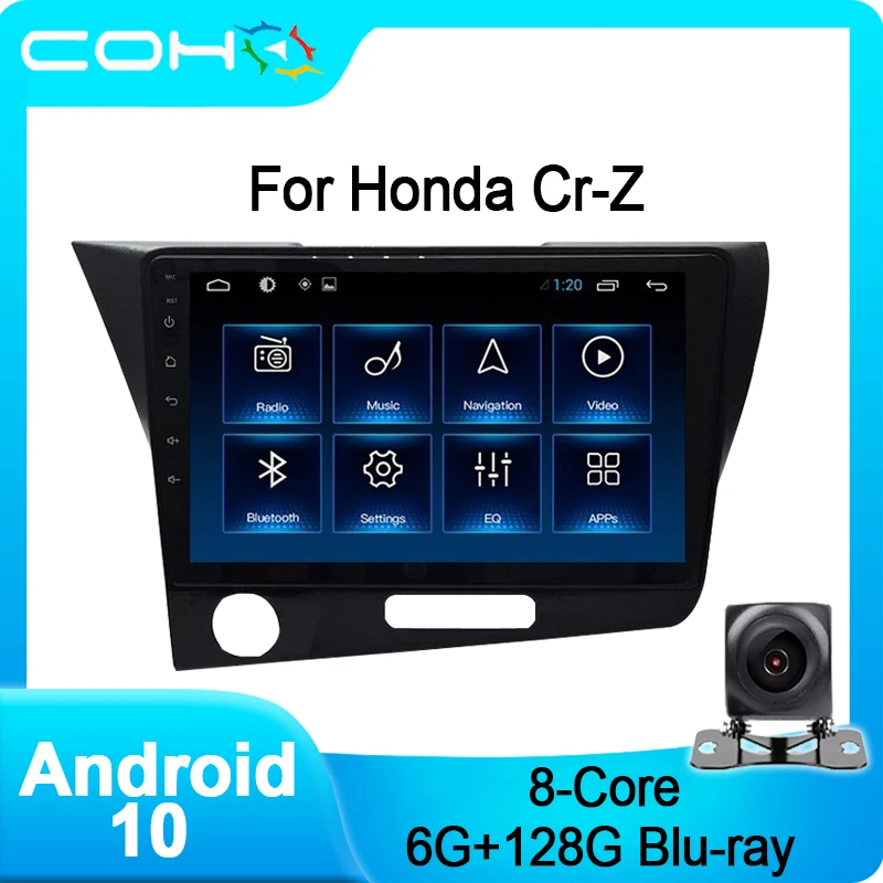 COHO For Honda CrZ Cr-z stereo Autoradio Car Multimedia Player Android 10.0 Octa Core 6+128G