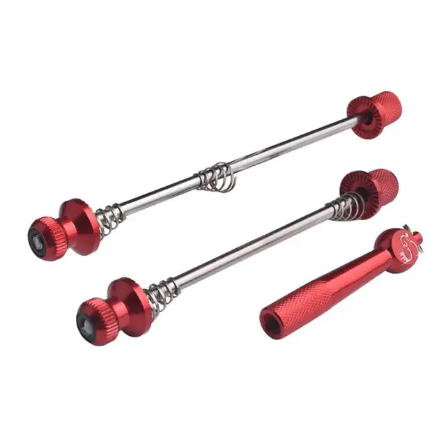 Ultralight Anti Theft Skewers Road MTB Bike Wheels Locking Security Bicycle Post Quick Release Aluminum Alloy Red
