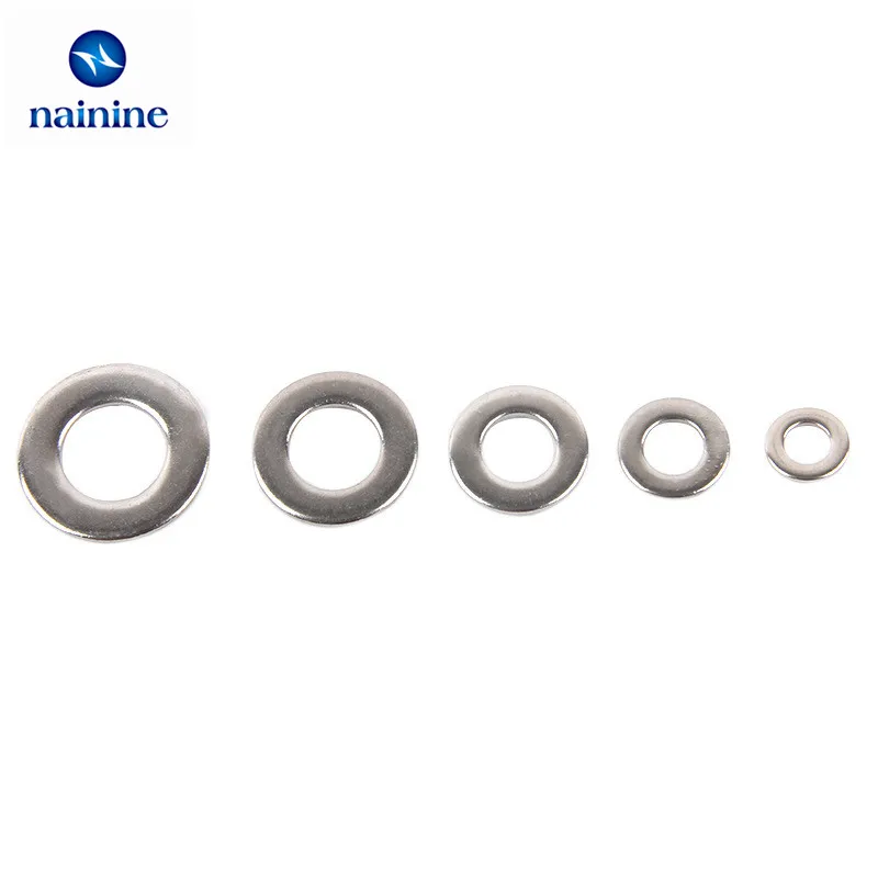 500Pcs/set DIN125 M1.6 M2 M2.5 M3 M3.5 M4 M5 304 Stainless Steel Flat Washer Plain Washer Gaskets Assortment Kit HW001