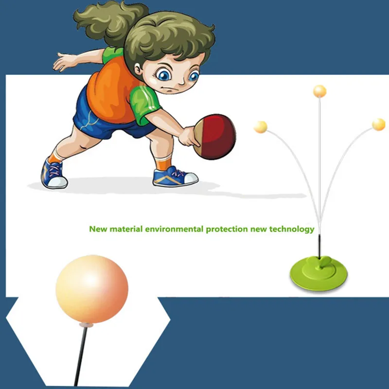 Tables Tennis Rebound Trainer PingPong Training Equipment Elastic Rebound Shaft FH99