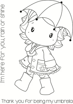 

10x8 Cute little girl Transparent Clear Silicone Stamp/Seal for DIY scrapbooking/photo album Decorative clear stamp sheets