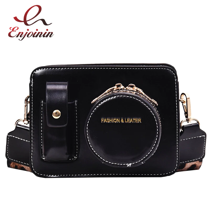

Fashion Retro Camera Leopard Shoulder Strap Women Shoulder Bag Tote Crossbody Bag Female Purses and Handbags Clutch Bag Pouch