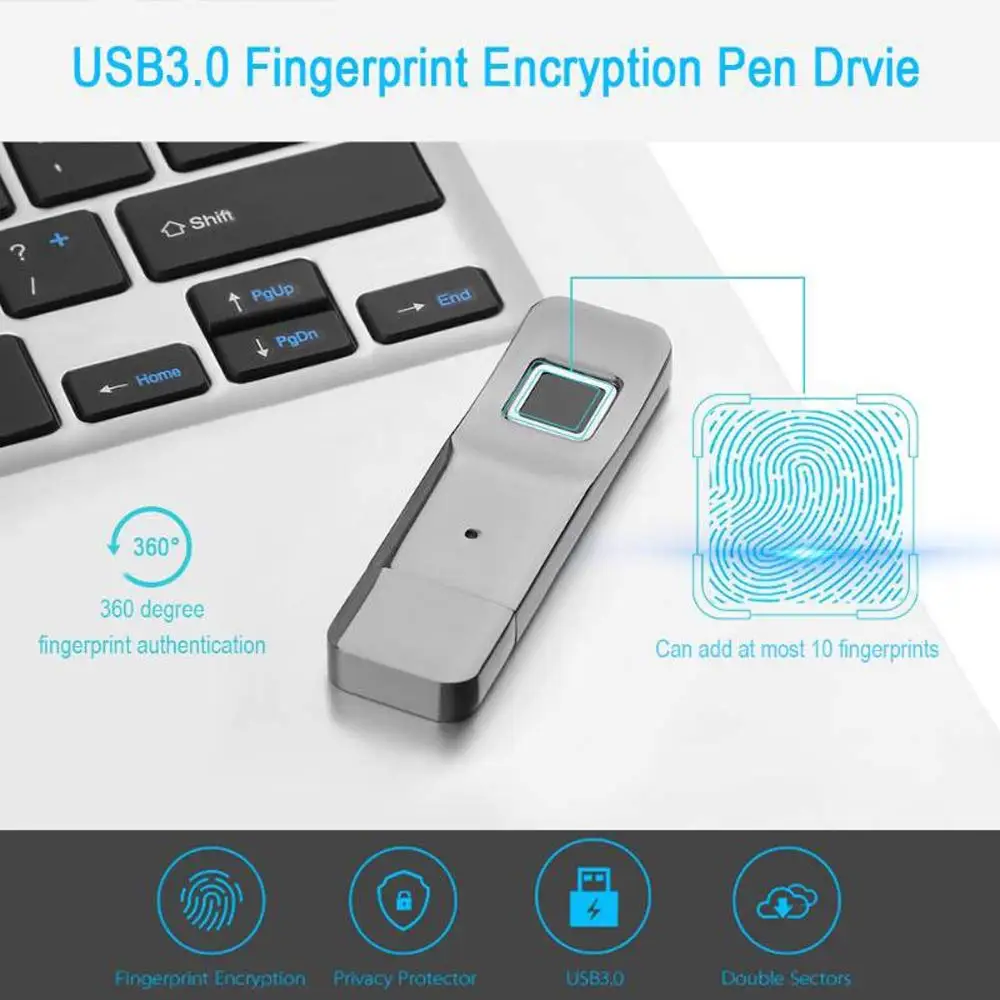 Fingerprint pendrive 3.0 flash drive 32gb usb memory Creative usb stick fingerprint usb reader memory pc Encryption