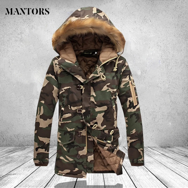 

Winter Long Jacket Men 2019 Camouflage Army Thick Warm Coat Men's Parka Coat Male Fashion Fur Hooded Parkas Male 4XL Plus Size