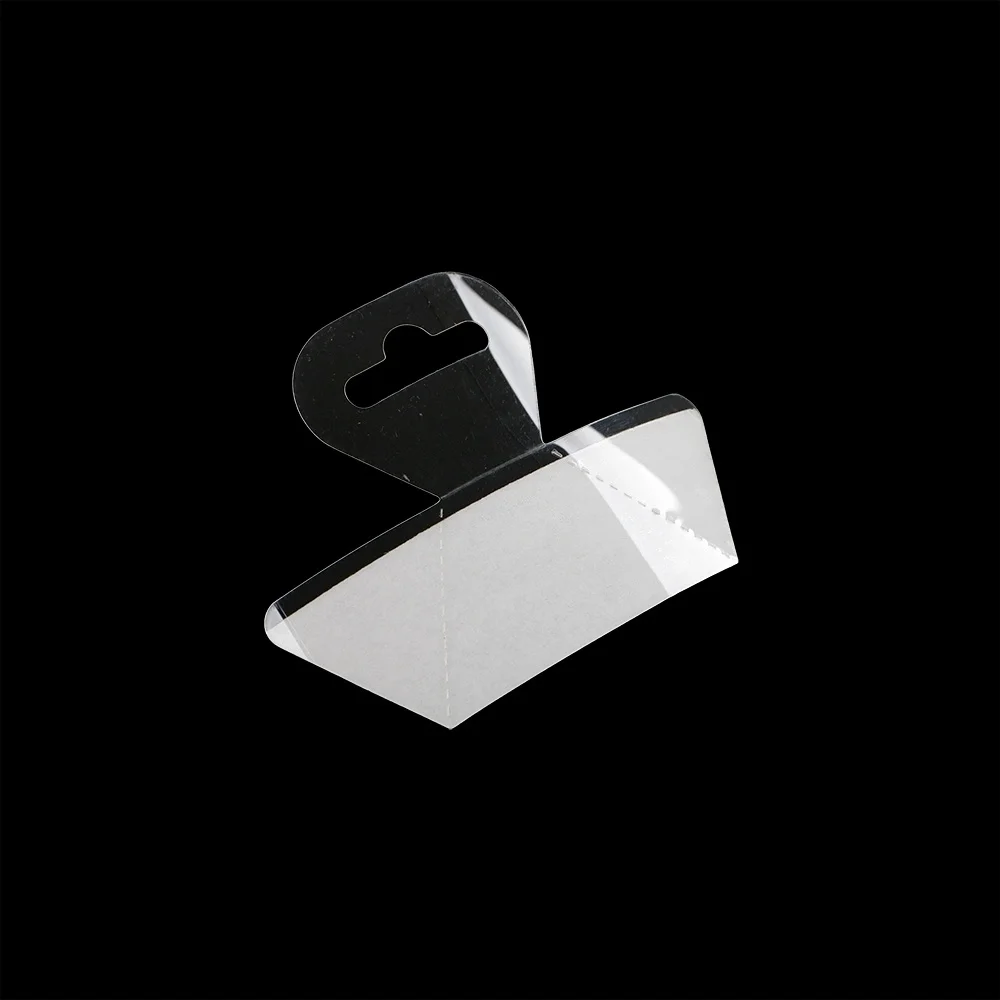 Clear Color Adhesive Back Hang Tab Tag With Hook For Store Shelf Retail Display