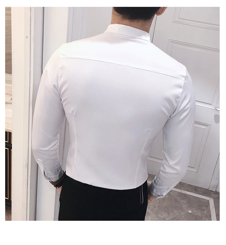 Галстук-бабочка, рубашка Мода г. Дизайнерские мужские рубашки Slim Fit черный, белый цвет Клубные вечерние платье для выступления на сцене Костюмы мужская одежда рубашка