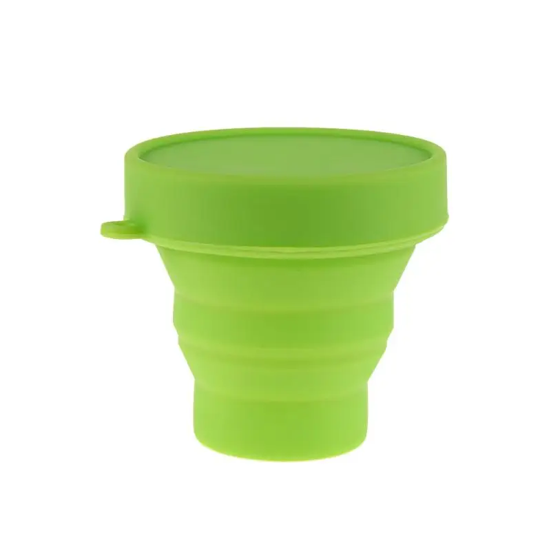 Green Открытый путешествия силиконовый выдвижной складной Tumblerful складная бутылка для воды - Цвет: Green