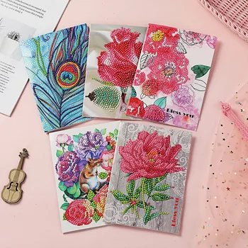 

5D DIY Diamond Painting Flower Greeting Card Birthday Thank You Embroidery Postcard Craft Needlework Cross Stitch Gift