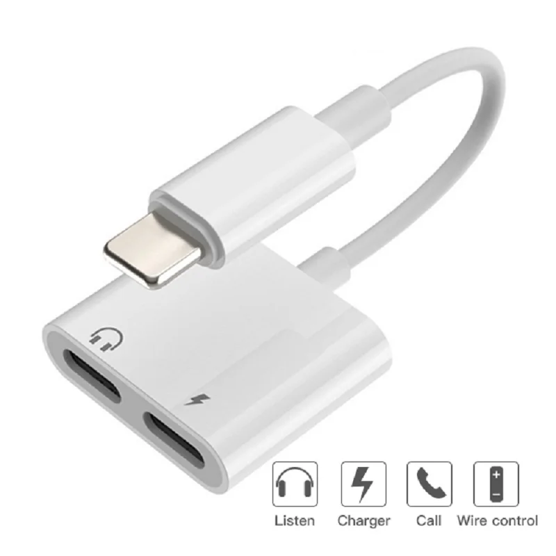 GHC оригинальные наушники адаптер для зарядки iPhone 7/8/X/XR/XS Lightning в двойной разъем