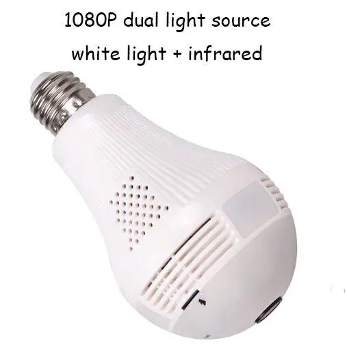 1080P Панорамная видеокамера с углом обзора 360 градусов, Wi-Fi, IP светильник, лампа, камера наблюдения, записывающая камера, CCTV, обнаружение движения, ночное видение, 960 P, Full HD - Цветной: 1080P