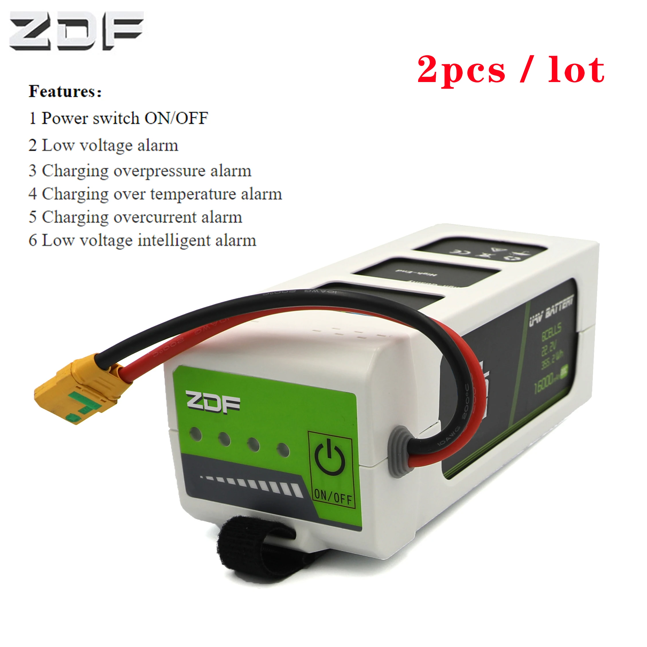 2 шт./лот ZDF plus Smart lipo батарея 16000 мАч 6S 22,2 V 6S1P 20C FPV с BMS для боевой Дрон с дистанционным управлением лодка самолет