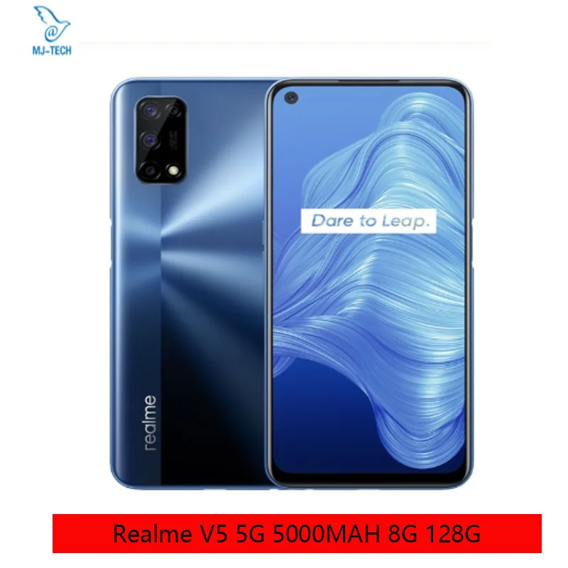 Оригинальный realme V5 8 ГБ 128 5G Dimensity 720 Octa Core 6 5 &quotFHD + 90 Гц Full Дисплей 5000 мА/ч Батарея 48MP