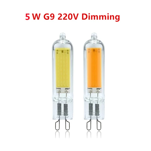 조도 조절 가능 유리 라이트 캔들 라이트, 5W, 10W, G4, G9, COB LED 램프 전구, AC, 110V, 220V, 30W, 40W 할로겐, 샹들리에 교체, 10 개/로트 4
