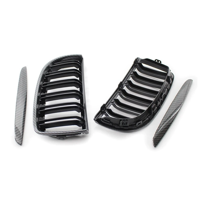 jeep wrangler fenders Car Carbon Fiber Look Front Kidney Grille Dual Slats Grill for BMW 3 Series E90 E91 2005-2008 hood deflector