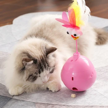 

LED Tumbler Toy Cat Interactive Toy Ball Cat Toys Electric Flying Butterfly Bird Funny Cat Stick Rolling Ball Toys 5