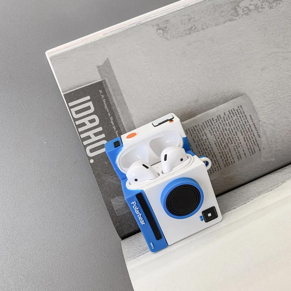 3D мягкий силиконовый муляж камеры мультфильм чехол для Airpods милый мультфильм прекрасный подарок для Apple Airpods2 Bluetooth наушники чехол