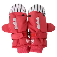 Детские Лыжные варежки водонепроницаемые бархатные толстые теплые Мультяшные перчатки для студентов Y98F
