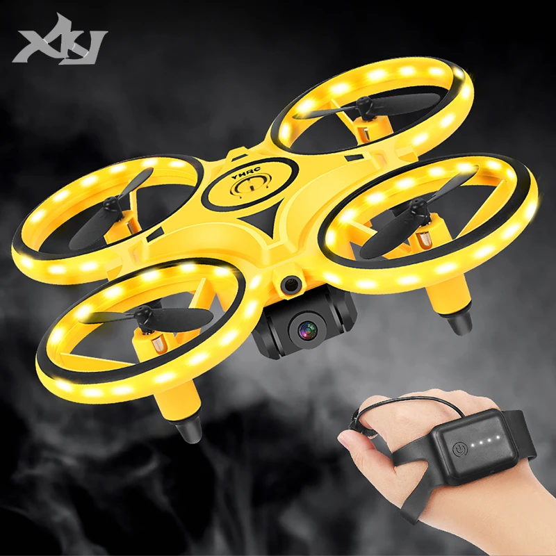 Precio Especial XKJ-Mini reloj RC para niños, Dron con sensor de gestos, Quadcopter de inducción infrarroja, Control remoto inteligente, LED, OVNI, helicóptero, Juguetes bWwnMbKaMQ5