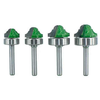 

4Pcs 6.35mm Shank Double Roman Ogee Edging Router Bit Bearing Milling Cutter for Wood Line Knife Wood Hobbing