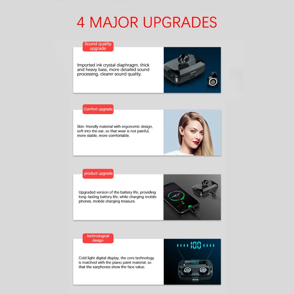 #20 Twins Earphone With LED Digital Display Touch 5.0 IPX5 Waterproof Sport Headset Blutooth Earphone Headset