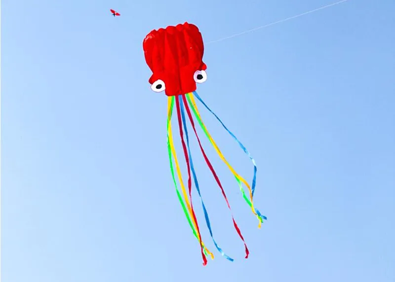 free shipping large octopus kite fly nylon fabric kite weifang kite factory big kite wheel walk in sky outdoor toys for kids 5