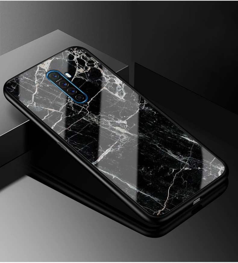 Для Oppo Reno Ace чехол PC Пластиковый стеклянный чехол для телефона черный ТПУ бампер чехол для Oppo Reno Ace чехол RenoAce 6,5 дюймов Coque
