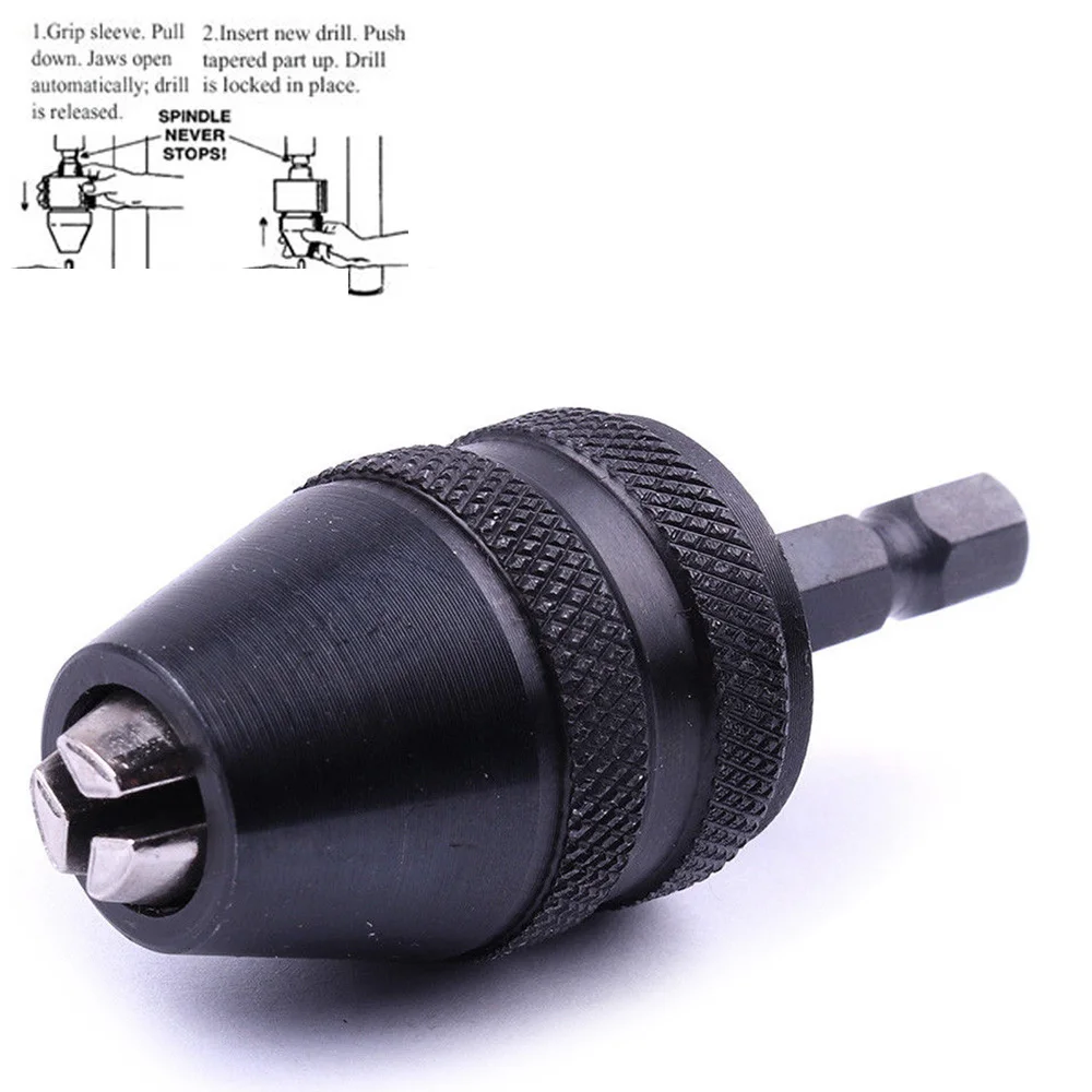 

0.3-8mm Keyless Drill Chuck Screwdriver Impact Driver Adapter 1/4" Hex Shank Small To Drill Bit Micro Chuck fixing device