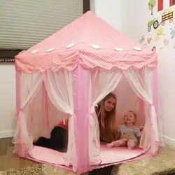 Детская палатка портативная детская принцесса розовый замок игрушка мяч бассейн складная Игровая палатка домик для девочек детский домик