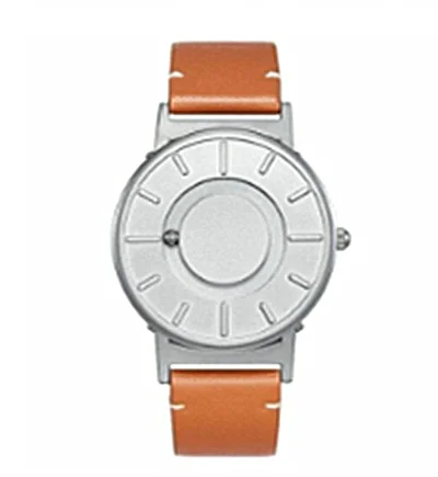 Новые часы с магнитным шаром, мужские креативные брендовые Роскошные мужские часы, кварцевые часы с магнитом, повседневные наручные часы из нержавеющей стали - Цвет: Silver Brown Leather