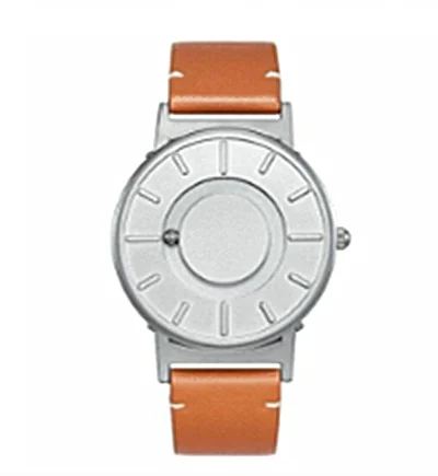 Silver Brown Leather Новые часы с магнитным шаром, мужские креативные брендовые Роскошные мужские часы, кварцевые часы с магнитом, повседневные наручные часы из нержавеющей стали - Цвет: Silver Brown Leather