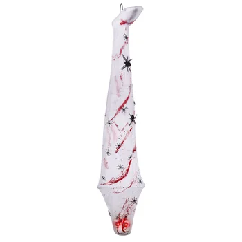 

PRETYZOOM 1.8m/6ft Hanging Corpse Scary Creepy Halloween Hanging Decoration Horror Scene Decor with Spiders Mummy Decoration