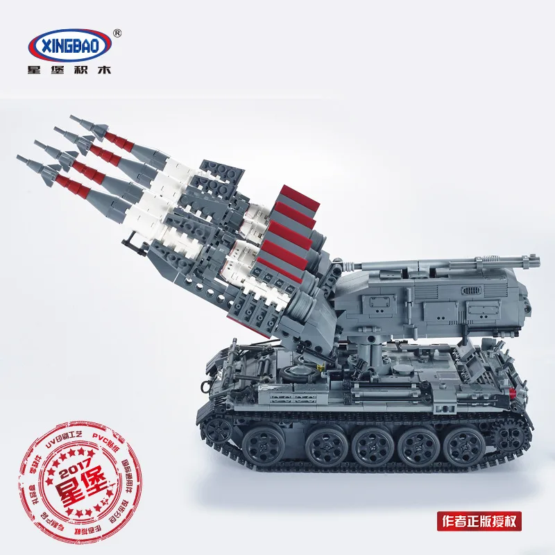 

XINGBAO Xb06004 Military SA-3 Missile + T55 Tank Model Assembled Fight Inserted Plastic Building Blocks Educational Toy