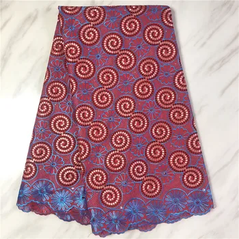 

High quality swiss stones cotton fabric stones embroidered tissu africain brode coton guinea brocade fabric for wedding FP106