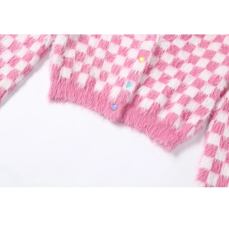 トップス PRADA Mohair blend check cardigan pink CARDED MOHAIR CARDIGAN – Alessandra Rich