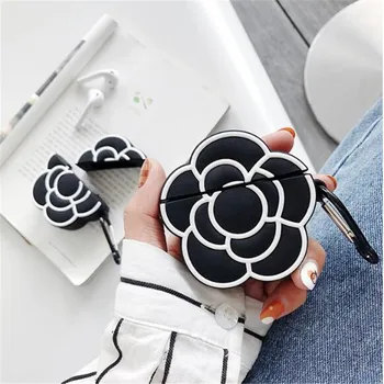 

For Airpods 1 2 Case Silicone Camellia Flower Cover For Air pods Earphone Case 3D Headphone Cases for Earpods Accessories