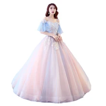 Новое поступление пышных платьев пышные тюлевые кружевные бальные платья Длинные платья для выпускного вечера милые 16 платья Vestido De 15 Anos в