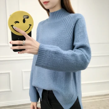 

2020 The shelves! The new film 6210 half a turtleneck pure color hem label turtleneck sweater 60