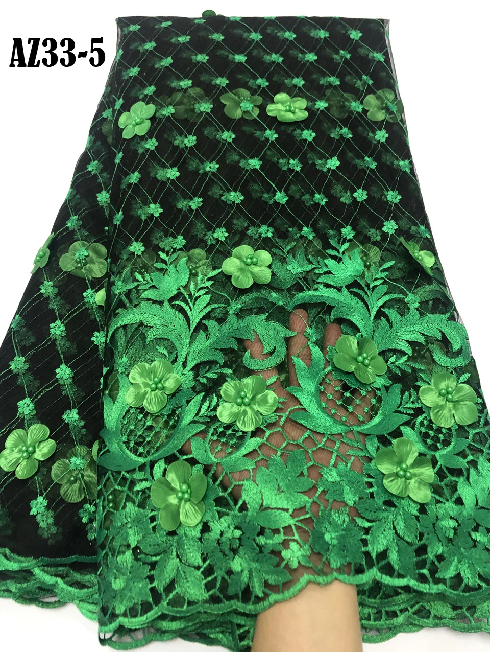 Лидер продаж в африканском стиле кружево ткань 2019 Зеленый Тюль Кружева ткани с