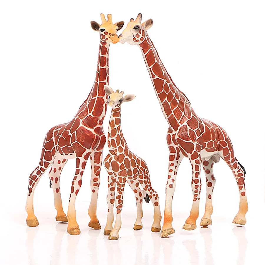 Реалистичные Животные Сафари, верблюд, Ослик, жираф, теленок, модель игрушки, фигурка, обучающая игрушка, топперы для торта, рождественский подарок для детей