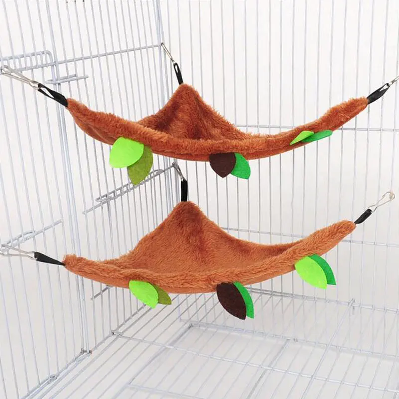 5 Pcs/Set Ropeway Nest Forest Hamster Hammock Soft Toys Leaf Tunnel Toy Hanging Bed House Warm Cage Pet Stump Small Pet Toy