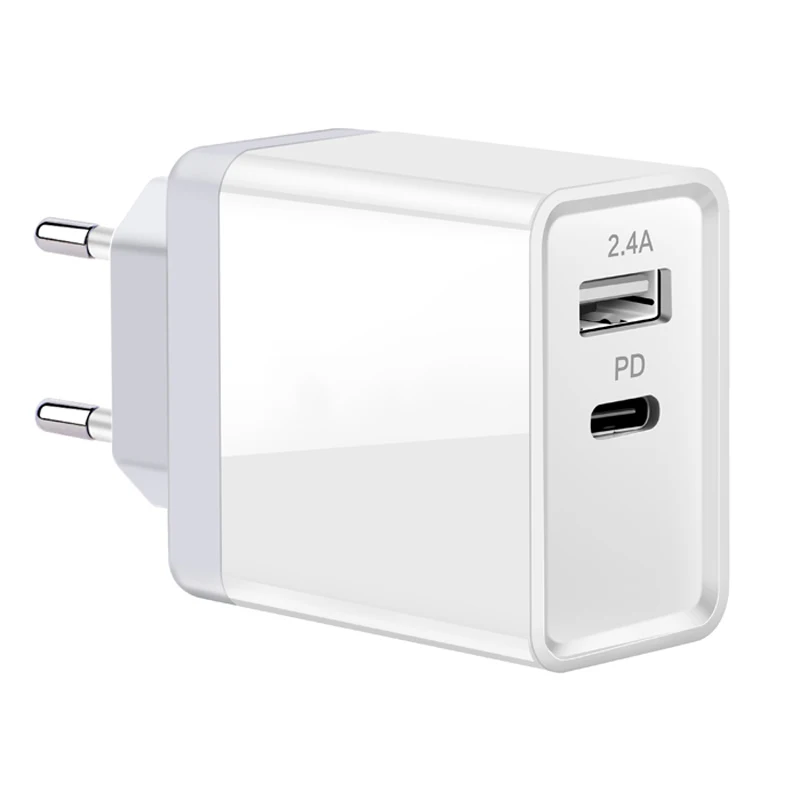 Oppselve 30 Вт type C 2 порта быстрое USB зарядное устройство для iPhone 11 Pro X XS Max XR 8 PD быстрое зарядное устройство 5 в 2,4 А зарядное устройство для samsung Xiaomi - Тип штекера: White