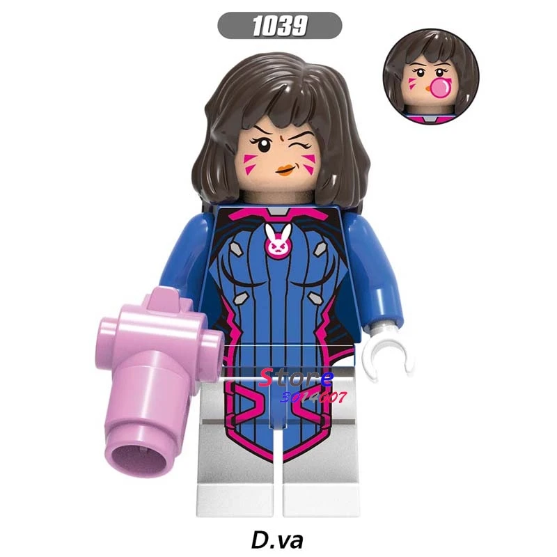 50 шт. мультфильм серии человек паук Сельский медведь лошадь D. Va Halo лиса девочка пицца человек строительные блоки для детей игрушки - Цвет: XH1039