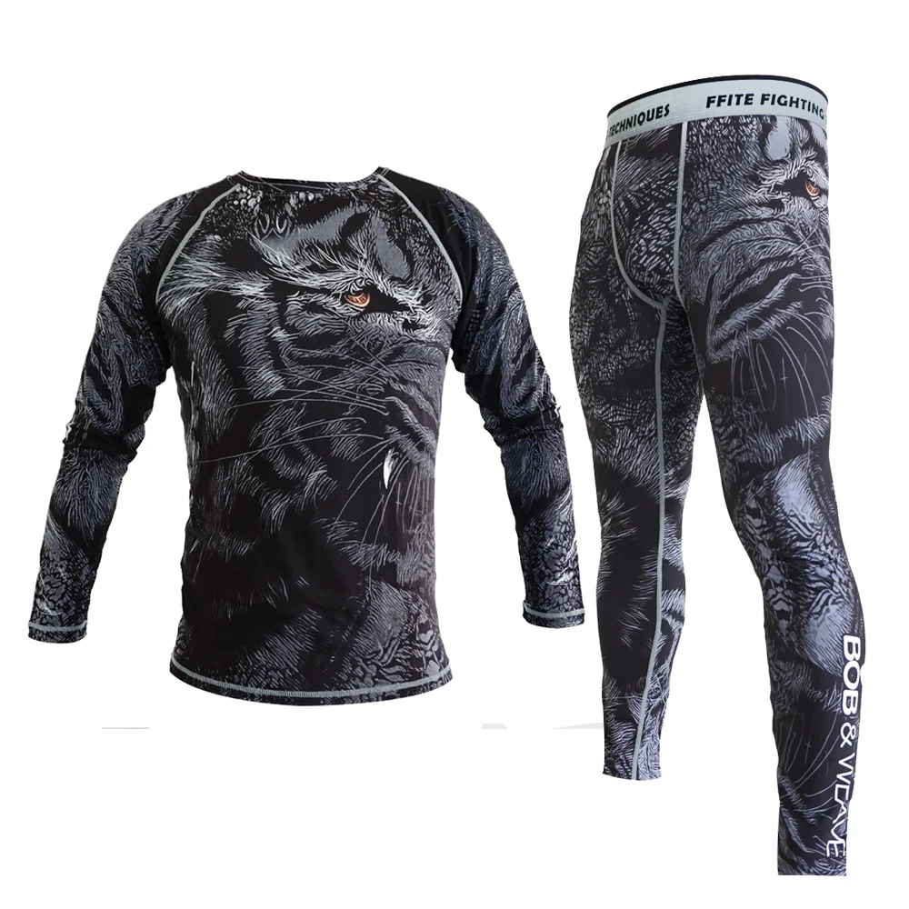 Jersey and Pants ММА Бокс компрессионные штаны Рашгард ММА фитнес мужские брюки Муай Тай плотный бой Джерси - Цвет: Jersey and Pants