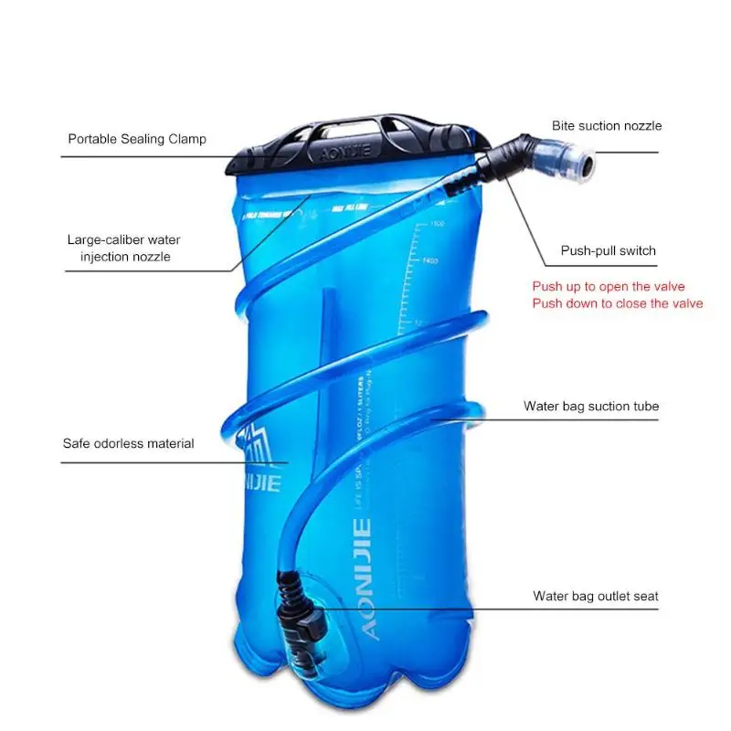 AONIJIE 1.5L 2L 3L водный Пузырь открытый бег Пешие прогулки велосипедная фляга для воды