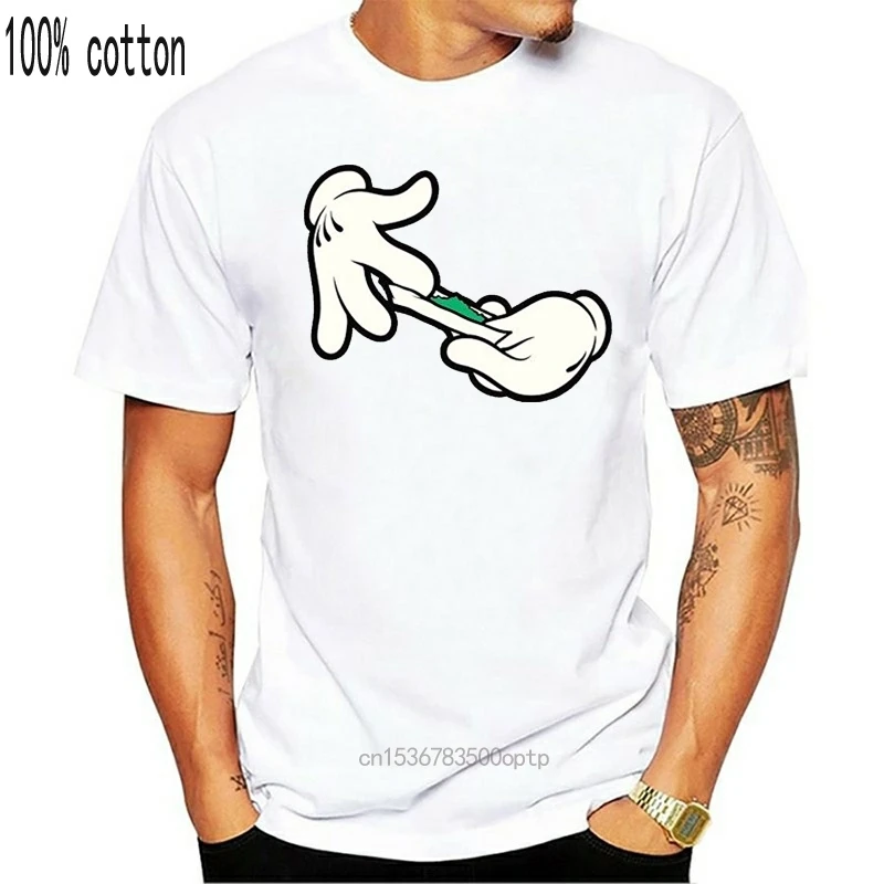 Cartoon Hands Rolling A Joint 420 Pot Drugs Funny T-Shirt Guys | Женская одежда