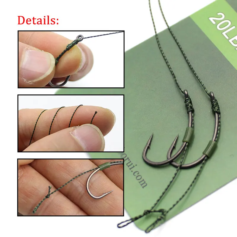 20m Carp Fishing Line Spool Fishing Hooklink Super Tight Soft Braided Wires For Carp Match Rigs Tackle Accessories