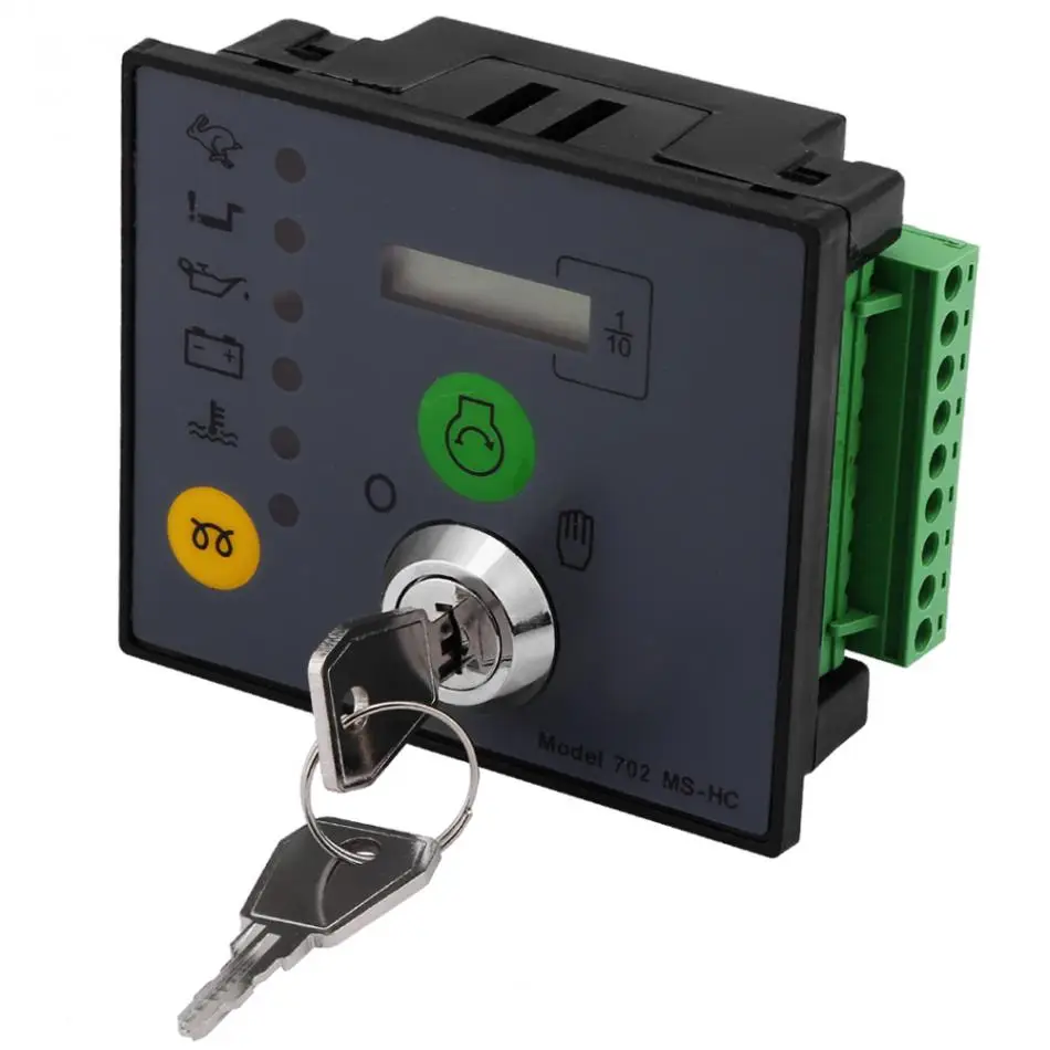 

1Pcs 702 MS-HC Manual Start Generator Controller Board Panel With Keys Generator Manual Start Panel