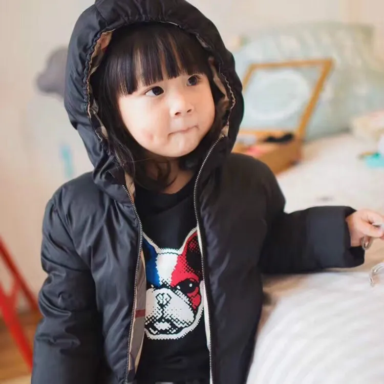 Children Jacket for Girls Boys Winter Warm 2-8Y Boys Outerwear Girls Pink Black Coat Kids Hooded High Quality Down Clothing