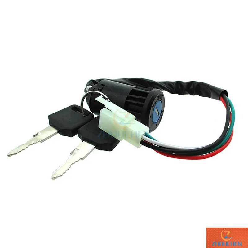 Зажигание 4 провода ключ переключатель для 50cc 70cc 90cc 110cc для ATV Quad Pit Dirt Baja Bike 4 Wheeler мопед скутер мотоцикл
