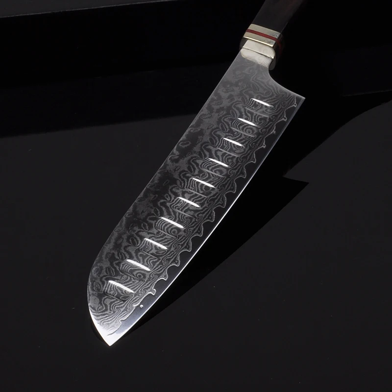 7 дюймов Santoku Кухня Ножи японский VG10 Дамаск Сталь мясо резак овощей рыб
